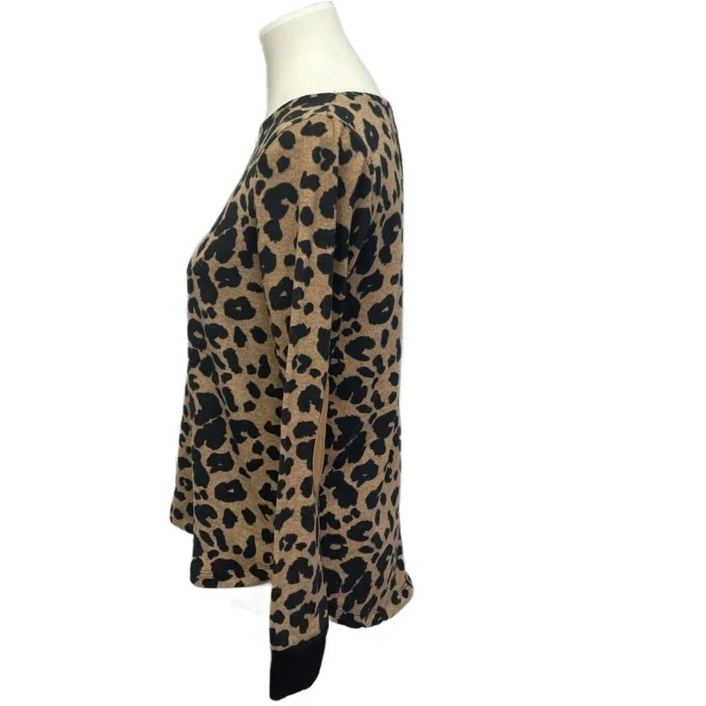 Pink Clover Womens Small Polyester Blend Leopard Spot Animal Print Sweater